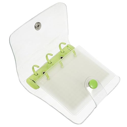 WOFASHPURET Transparentes Notizbuch mit Grünem Binder Kleines Handliches Notizheft mit Losem Mini Notizbuch für Scrapbooking Tagebuch und Praktische Planung für Schule und Alltag von WOFASHPURET