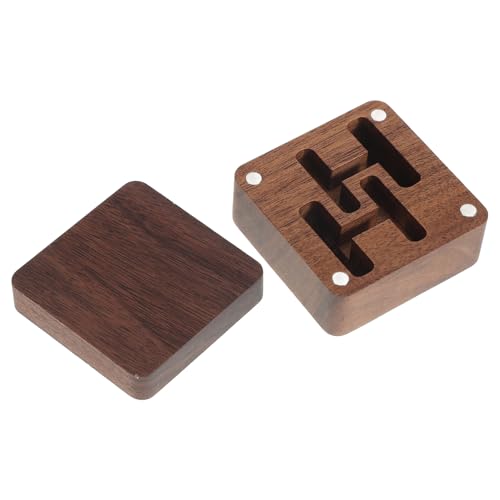 WOFASHPURET Walnuss Holz Manschettenknopf Box mit Magnetverschluss Quadratische Aufbewahrung für Manschettenknöpfe und Krawattenklammern Schmuckbox für Party und Tragbare Holzkiste von WOFASHPURET