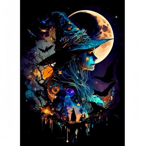 WOFEU Halloween Diamond Art Kits für Erwachsene, Halloween Diamond Painting Kit für Erwachsene Voller Bohrer Runde Edelstein Kunst 5D Diamant Dots Geeignet Home Wanddekoration WOFEU Halloween Diamond Art Kits für Erwachsene, Halloween Diamond Painting Kit für Erwachsene Voller Bohrer Runde Edelstein Kunst 5D Diamant Dots Geeignet Home Wanddekoration von WOFEU
