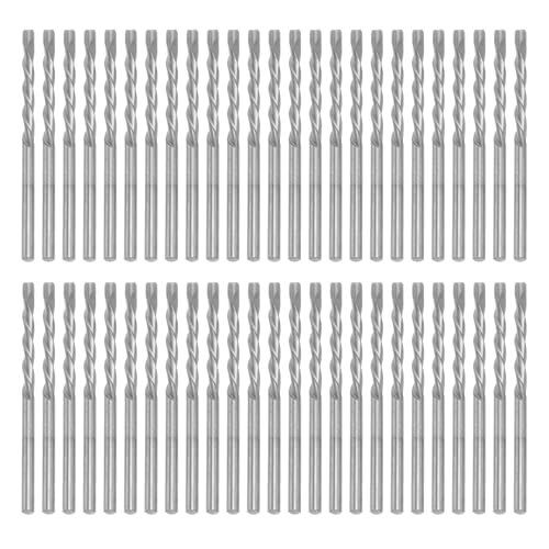 1/8 Zoll Drillbits 50pcs, Hochgeschwindigkeits -Stahlführungspunkte Schneidbits Länge Drehbohrbit Set für mit Spiralsägen und Elektrowerkzeugen verwendet (Silber) von WOHPNLE