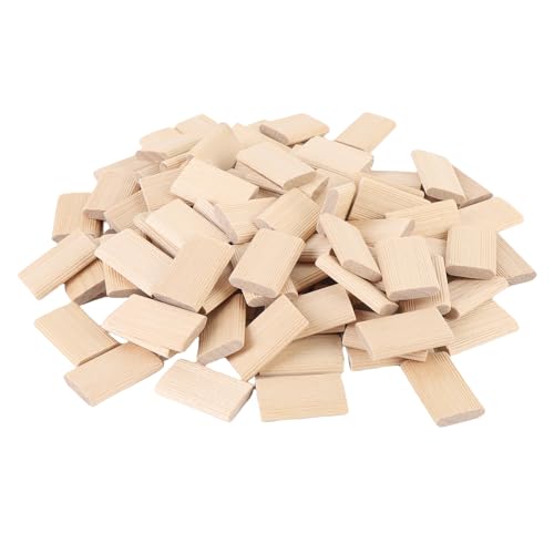 100 Stück Holzzapfen, 5 x 19 x 30 mm, lose Zapfen aus Buchenholz für die Holzbearbeitung, Verbindungsstücke für Massivholzverbindungen für den Möbelbau und die Möbelmontage von WOHPNLE