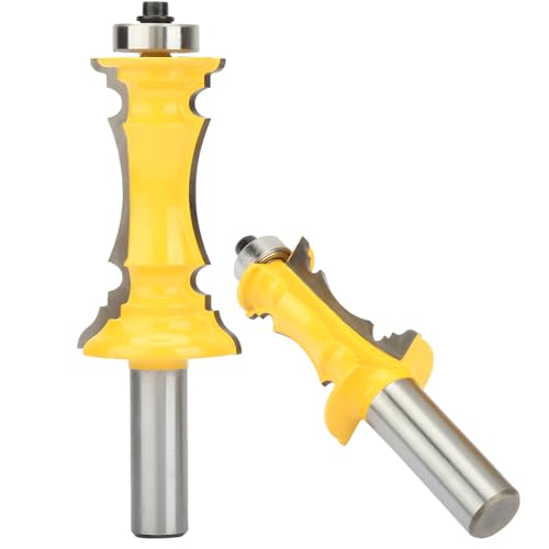 2-teiliges Bullnose-Fräser-Set für Bilderrahmen, 0,5 Zoll Kronenform-Fräser mit Schaft, Holzbearbeitungsfräser, Fußleisten-Fräser für Holzbearbeitungsfräser, Kronenform-Set 2-teiliges Bullnose-Fräser-Set für Bilderrahmen, 0,5 Zoll Kronenform-Fräser mit Schaft, Holzbearbeitungsfräser, Fußleisten-Fräser für Holzbearbeitungsfräser, Kronenform-Set von WOHPNLE