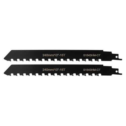 2pcs 10 Zoll Carbid Hubrocating Sägeblätter, Genauigkeit Bimetal -Beschneidung Hubkolbene Sägen Klingen universeller Abbruchmauerwerk für Holz- und Mauerwerkschnitte (10 Inch) von WOHPNLE