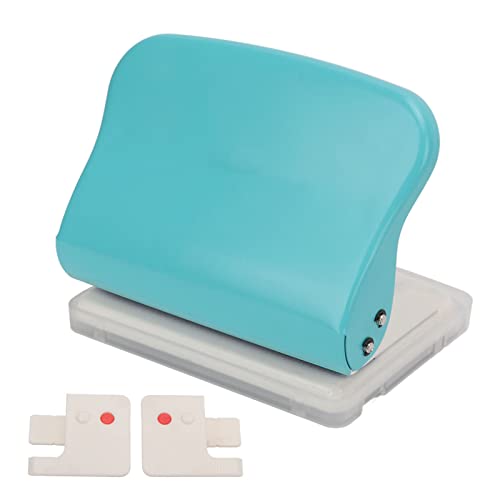 Hole Punch, 10 Löcher Papierstempel Metallkörper mit Kunststoffbodenpolster Handheld Hole Punch für Buchbinding, Dokumentation und Büro (Weiß) (Hellblau (Bestell Hinweis: Lieferantlink Grün)) von WOHPNLE