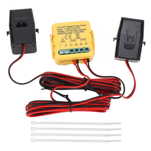 Smart Energy Monitor, WiFi Einphase -Klemme Elektrizitätsmesser 2.4 GHz App Voice Control Home Power Monitor 80A Solarstromtransformator von WOHPNLE