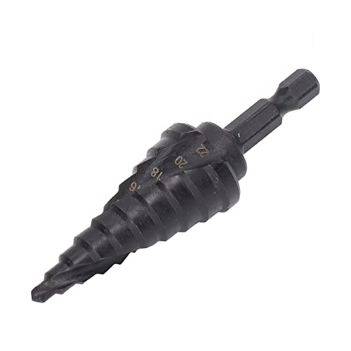 Stiefmaschinenbohrbit eingestellt, Hochgeschwindigkeits -Stahl -Spiral -Rill -Stiefmaschinenbohrer für Metallblech Aluminium Holzloch Bohrung Reamer Hex Shank Tool (10 Schritte (4-22 mm)) von WOHPNLE