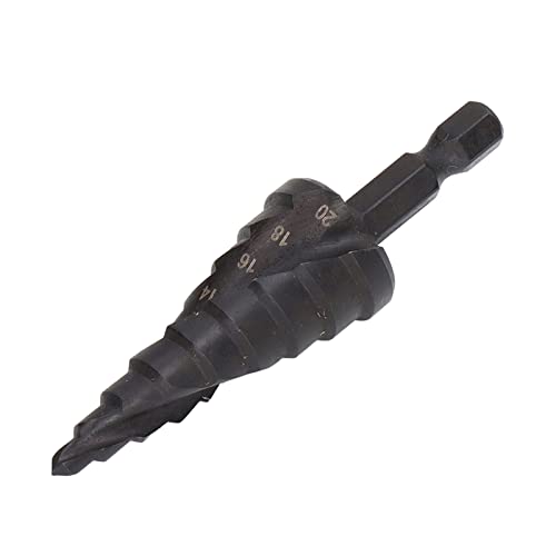Stiefmaschinenbohrbit eingestellt, Hochgeschwindigkeits -Stahl -Spiral -Rill -Stiefmaschinenbohrer für Metallblech Aluminium Holzloch Bohrung Reamer Hex Shank Tool (9 Schritte (4-20 mm)) von WOHPNLE