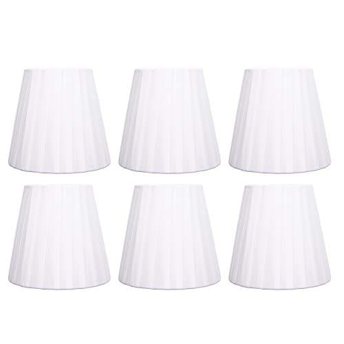 WOHPNLE Lampenschirme, 6pcs Clip auf dekorativen Lampenschirmen Funktionale Lampenabdeckungen E14 kleine Lampenlampenschatten für Kronleuchter, Wandleuchten, Stofflampen von WOHPNLE