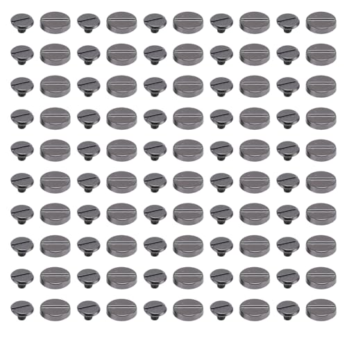 Wohpnle 50 Sets Schraubennieten, 10 mm Zinklegierung flache Kappenscheibenschiene Lederbindung Nieten mit Schrauben für Beutelgürtel Lederband Wohpnle 50 Sets Schraubennieten, 10 mm Zinklegierung flache Kappenscheibenschiene Lederbindung Nieten mit Schrauben für Beutelgürtel Lederband von WOHPNLE