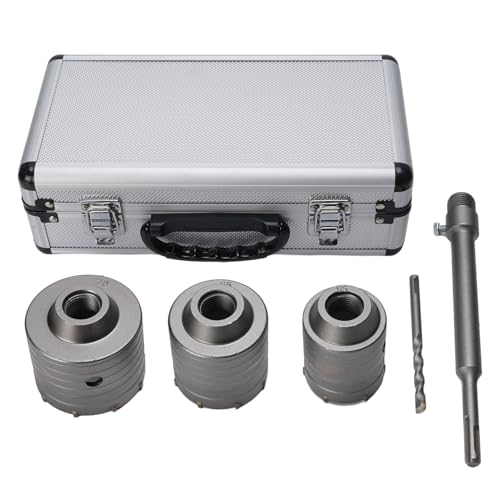 Wolframstahl Betonloch -Sägen -Kit, 4pcs Mauerwerk Loch Säge Betonbohrer Bit mit Kernbohrungen in tragbarem Speichergehäuse Wolframstahl Betonloch -Sägen -Kit, 4pcs Mauerwerk Loch Säge Betonbohrer Bit mit Kernbohrungen in tragbarem Speichergehäuse von WOHPNLE