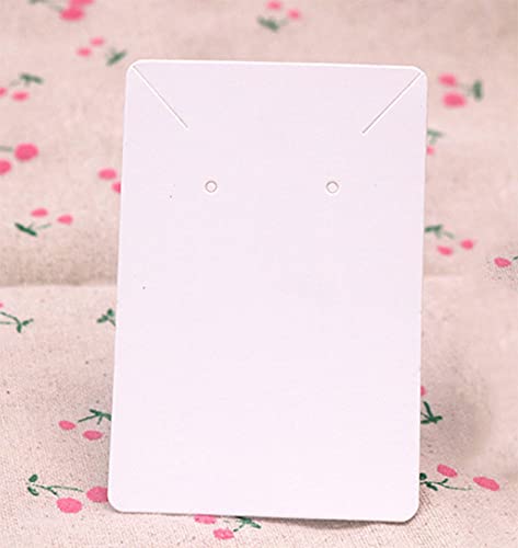 WOIWO 100 Stück Ohrstecker Halskette Karte Karte Karte Papier Blanko Karte Ornament Karte Verpackung Stück Ohrring Display Karte (weiß) von WOIWO
