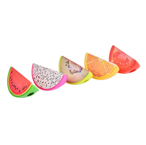 WOIWO Kreativer Cartoon-Bleistiftspitzer, Obst-Bleistiftspitzer, Bleistiftspitzer, Lernen, Schreibwaren, Großhandel, Kinder, Geschenke, Preise (zufälliger Obststil), 6 Stück von WOIWO