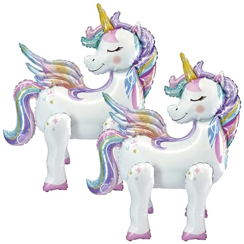 2 Stück Einhorn Luftballons, 3D Folienballon Einhorn, Einhorn Ballon Mädchen, Deko Einhorn Kindergeburtstag, Kindergeburtstag Deko Rosa, Geburtstags Party, Einhorn Deko Kindergeburtstag 2 Stück Einhorn Luftballons, 3D Folienballon Einhorn, Einhorn Ballon Mädchen, Deko Einhorn Kindergeburtstag, Kindergeburtstag Deko Rosa, Geburtstags Party, Einhorn Deko Kindergeburtstag von WOKICOR