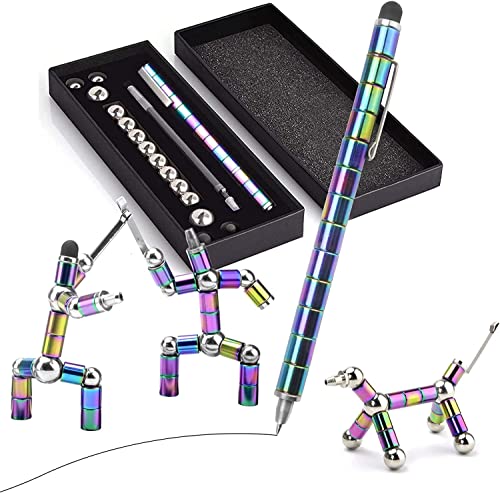 Magnetischer Kugelschreiber, Magnetstift Set voll Kreativität und Stressabbau, Ein Kugelschreiber Mit Touchpen als neuer Job Geschenke für Männer oder Frauen Oder Teenager (Color) von WOKICOR