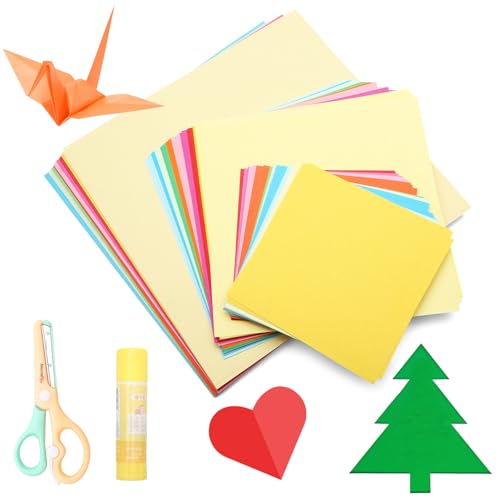 Origami Papier, 300 Blatt Faltpapier Bunt, 10x10 & 15x15 & 20x20cm, Origami-Papierquadrate 70 g/m² Bastelpapier Bunt Papier für Kinder, DIY, Schule, Bastelprojekte, Kinder und Erwachsene Origami Papier, 300 Blatt Faltpapier Bunt, 10x10 & 15x15 & 20x20cm, Origami-Papierquadrate 70 g/m² Bastelpapier Bunt Papier für Kinder, DIY, Schule, Bastelprojekte, Kinder und Erwachsene von WOKICOR