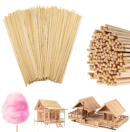 WOKICOR 200 Stück Zuckerwatte Stäbe 300mm x 3mm, Holzstäbchen zum Basteln, Zuckerwattestäbchen, Eisstiele, Rundholz DIY, Glatte Bambus Holzstäbe für Kinder, Modellbau, Handwerksprojekte WOKICOR 200 Stück Zuckerwatte Stäbe 300mm x 3mm, Holzstäbchen zum Basteln, Zuckerwattestäbchen, Eisstiele, Rundholz DIY, Glatte Bambus Holzstäbe für Kinder, Modellbau, Handwerksprojekte von WOKICOR