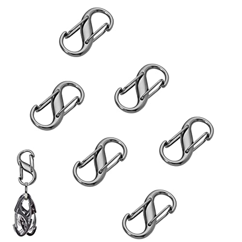 Metall S-Typ Schnalle Mode Mini Karabinerhaken Halsketten Verbinder für Leder Handwerk Tasche Schlüsselanhänger DIY Schmuck Erkenntnisse 6 Stück (Pistole Black) von WOLAIYE