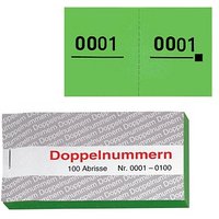 WOLF & APPENZELLER Doppelnummernblöcke 0001-0100, 0101-0200, 0201-0300, 0301-0400, 0401-0500, grün, 5 Blöcke von WOLF & APPENZELLER