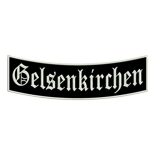 Aufnäher "Gelsenkirchen" - Ein unterer Bogen B1 mit ca. 35x11cm - Stadtname - Städtepatch von Wolfszeit