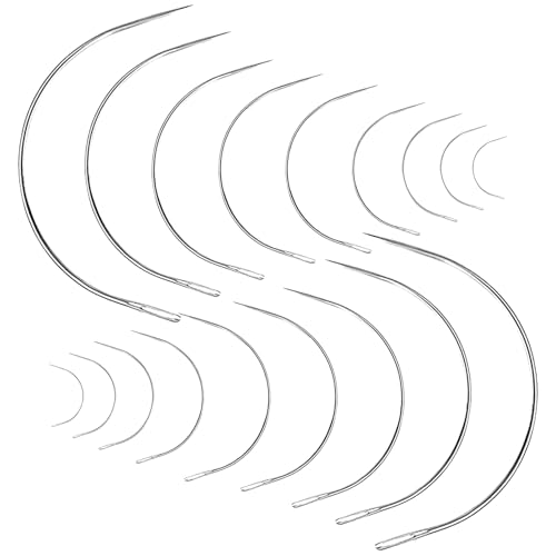Gebogene Nadeln Set, 18 Stück Rund Leder Sattlernadel Stahl Polsternadel Nähnadeln zum Nähen Perücke C Gebogene Nadel Extensions Nadeln Leder Nähen Nadel Dünn Gebogene Nadeln Set, 18 Stück Rund Leder Sattlernadel Stahl Polsternadel Nähnadeln zum Nähen Perücke C Gebogene Nadel Extensions Nadeln Leder Nähen Nadel Dünn von WOLMIK
