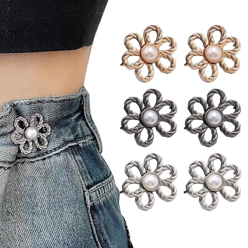 Hosen Enger Machen Clip, 6 Stück Metall Hosenbund enger Machen Jeans Hosenknöpfe ohne Nähen Verstellbare Jeansknöpfe zum Verkleinern der Hosentaille Hosen Enger Machen Clip, 6 Stück Metall Hosenbund enger Machen Jeans Hosenknöpfe ohne Nähen Verstellbare Jeansknöpfe zum Verkleinern der Hosentaille von WOLMIK