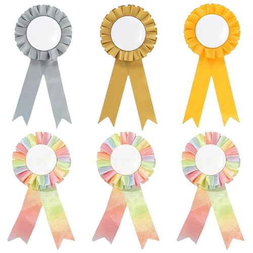 WOLMIK 6 Stück Preisbänder, Rosetten-Siegerbänder, ehrwürdige Bänder zur Erkennung von Schleifen, Gold, Silber und Regenbogen für Pferdezubehör, Sportveranstaltungen, Talentshow-Wettbewerb, WOLMIK 6 Stück Preisbänder, Rosetten-Siegerbänder, ehrwürdige Bänder zur Erkennung von Schleifen, Gold, Silber und Regenbogen für Pferdezubehör, Sportveranstaltungen, Talentshow-Wettbewerb, von WOLMIK