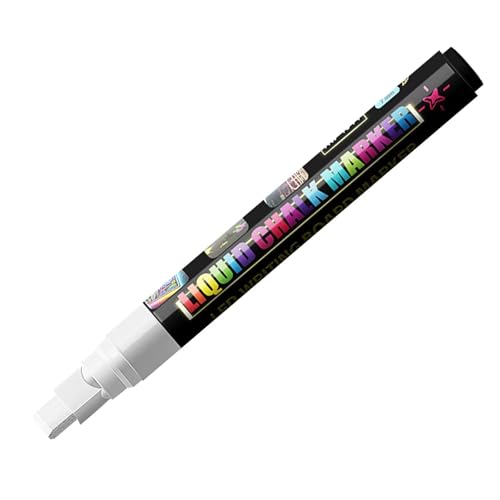 WOLMIK Kreidestift Weiß – Flüssigkreide-Marker für Tafel, löschbarer Flüssigmarker, Markerstift abwischbar für Kreidetafel, Fenster, Glas und Spiegel, 7 mm Rundspitze WOLMIK Kreidestift Weiß – Flüssigkreide-Marker für Tafel, löschbarer Flüssigmarker, Markerstift abwischbar für Kreidetafel, Fenster, Glas und Spiegel, 7 mm Rundspitze von WOLMIK