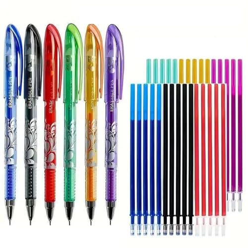 WOLMIK Kugelschreiber, 6 Farben Radierbarer Tintenroller, 0.5 mm Tintenroller mit Radiergummi, Löschbarer Gelschreiber Radierstift für Schulsachen Bürobedarf Studenten Notizbuch Planer Bullet Journal WOLMIK Kugelschreiber, 6 Farben Radierbarer Tintenroller, 0.5 mm Tintenroller mit Radiergummi, Löschbarer Gelschreiber Radierstift für Schulsachen Bürobedarf Studenten Notizbuch Planer Bullet Journal von WOLMIK