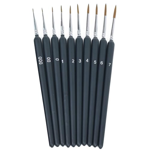 WOLMIK Pinselset Malen - 10 Premium Feine Detail Pinsel Set für Acrylmalerei, Malen Nach Zahlen Dünne Pinsel Klein, Detail Pinsel Miniatur Künstlerpinsel Paint Brush WOLMIK Pinselset Malen - 10 Premium Feine Detail Pinsel Set für Acrylmalerei, Malen Nach Zahlen Dünne Pinsel Klein, Detail Pinsel Miniatur Künstlerpinsel Paint Brush von WOLMIK