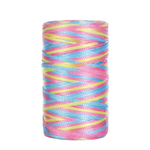 3mm Polyester Makramee Schnur 100G Segment gefärbt Flachband Garn Polypropylen Makramee Seil buntes Handwerk häkeln Garn für Tasche 2PCS col-1 3mm Polyester Makramee Schnur 100G Segment gefärbt Flachband Garn Polypropylen Makramee Seil buntes Handwerk häkeln Garn für Tasche 2PCS col-1 von WOLTHID