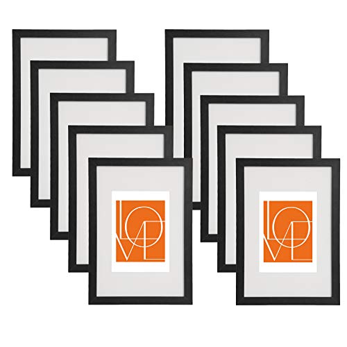 WOLTU Bilderrahmen 10x15 cm, 10er Set, Schwarz Holz MDF, Collage Wanddeko, Holzrahmen mit Passepartout, Fotorahmen zum vertikalen oder horizontalen Aufhängen/Aufstellen WOLTU Bilderrahmen 10x15 cm, 10er Set, Schwarz Holz MDF, Collage Wanddeko, Holzrahmen mit Passepartout, Fotorahmen zum vertikalen oder horizontalen Aufhängen/Aufstellen von WOLTU