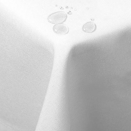 WOLTU Tischdecke 135x200cm Tischtuch Leinendecke Leinenoptik Lotuseffekt Weiß abwaschbar schmutzabweisend pflegeleicht Farbe & Größe wählbar Eckig von WOLTU