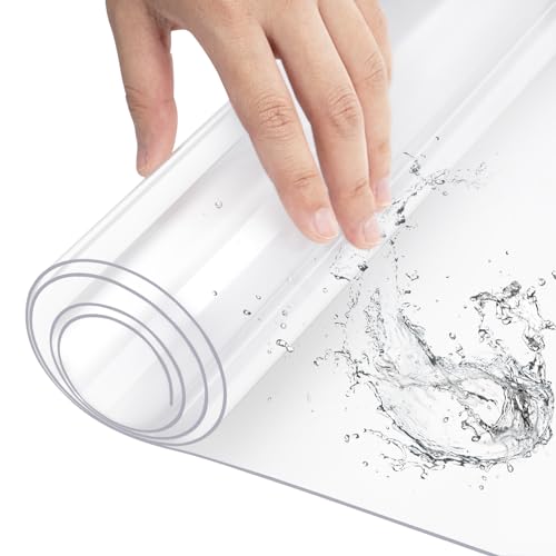 WOLTU Tischdecke 2 mm Wasserdicht Transparent | Durchsichtige Tischfolie aus PVC | Rechteckiger Tischschutz, Schutzfolie Klar Hitzebeständig Abwischbar, 70x110 cm von WOLTU