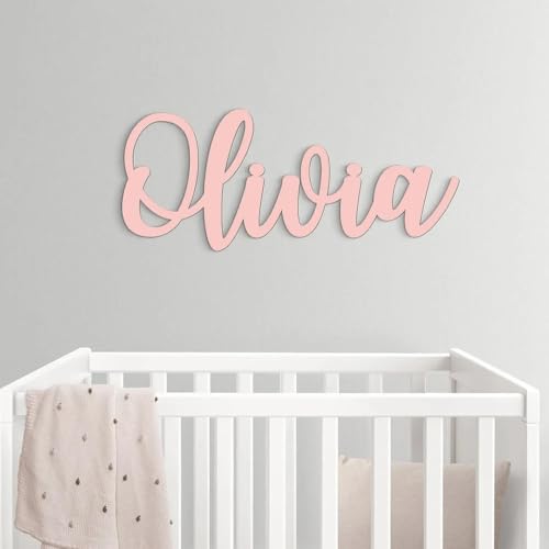 Holznamenschild, personalisierbares Namensschild, Kinderzimmer-Dekor, Holz-Hochzeitsschild, individuelles Namensschild, Holzbuchstabe, Türschild, personalisiertes Wanddekor-Schild (Rosa, Länge 40 cm) Holznamenschild, personalisierbares Namensschild, Kinderzimmer-Dekor, Holz-Hochzeitsschild, individuelles Namensschild, Holzbuchstabe, Türschild, personalisiertes Wanddekor-Schild (Rosa, Länge 40 cm) von WOMB