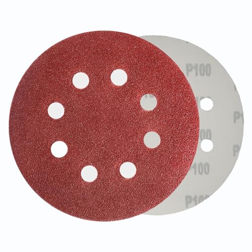 WOMGF 50 Stück Schleifscheiben Ø115 mm Klett Schleifpapier 4.5 Zoll Klettscheibe Set für Exzenterschleifer Körnung 100 von WOMGF