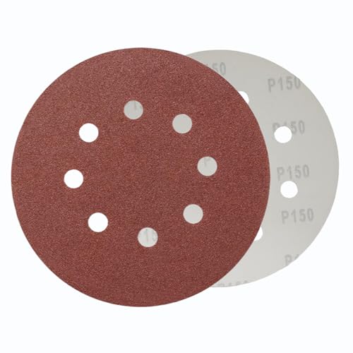 WOMGF 50 Stück Schleifscheiben Ø115 mm Klett Schleifpapier 4.5 Zoll Klettscheibe Set für Exzenterschleifer Körnung 150 von WOMGF