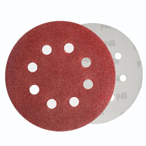 WOMGF 50 Stück Schleifscheiben Ø115 mm Klett Schleifpapier 4.5 Zoll Klettscheibe Set für Exzenterschleifer Körnung 40 von WOMGF