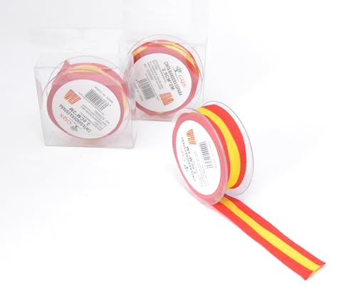 Packung mit 2, 2 cm x 2 m, insgesamt 4 m, spanische Flagge, Stoffrolle für Kunst und Handwerk, Nähen von Stoff, Dekoration der spanischen Flagge. Packung mit 2, 2 cm x 2 m, insgesamt 4 m, spanische Flagge, Stoffrolle für Kunst und Handwerk, Nähen von Stoff, Dekoration der spanischen Flagge. von WONDERFUL
