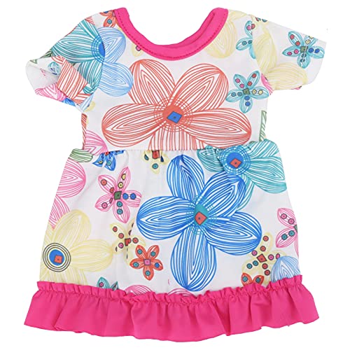 Mädchen Puppen Kleidung Bunt Blumenmuster Stilvoller Kleiderrock Accessoire für 18 -Zoll (Q18-739 Kreatives Blumenkleid) von WONZHEC