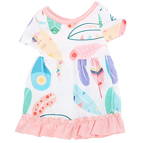 Mädchen Puppen Kleidung Bunt Blumenmuster Stilvoller Kleiderrock Accessoire für 18 -Zoll (Q18-740 Ahornblattrock) von WONZHEC
