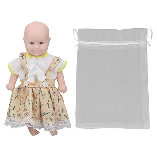 WONZHEC 6inch Silicon Girl Doll Gelb Kleid Neugeborene Babypuppen haarlose lebensechte Babypuppen tragbare Spielkamerad für Kleinkinder WONZHEC 6inch Silicon Girl Doll Gelb Kleid Neugeborene Babypuppen haarlose lebensechte Babypuppen tragbare Spielkamerad für Kleinkinder von WONZHEC