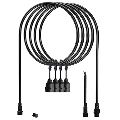 WOODGUILIN LED Lichterkette Außen Anschlusskabel Outdoor Erweiterbar LED Lichtkabel mit Stecker/Buchse E27 Lamp Fassung,Kabellänge 13.1ft,für Partys im Freien,Terrassenbeleuchtung(4m Led Lamp Chain) von WOODGUILIN