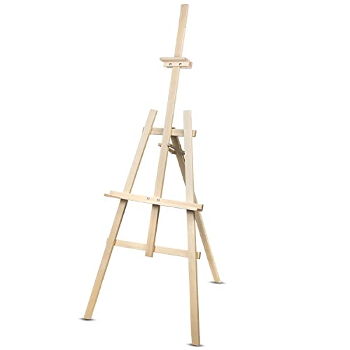 WOODOK Malstaffelei 150cm Stabiles Buchenholz Natürliches ökologisches Holz für Erwachsene, Kinder und Professionelle Künstler Klappbar von WOODOK