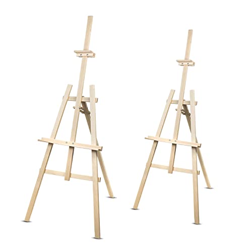 Woodok 2x Malstaffelei Set 178cm Stabiles Buchenholz Natürliches ökologisches Holz für Erwachsene, Kinder und Professionelle Künstler Klappbar von WOODOK