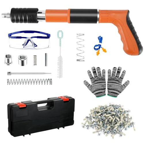 WOOLUCK Nagelpistole Nail Gun mit 200 runden Nägeln, 5 Gänge Mini Nagelpistole, Einstellbare Schalldämpfer Stahl Nagel Pistole Pistole für Zementwand, Haushalt Holzbearbeitung von WOOLUCK