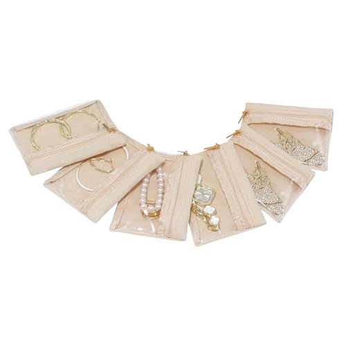 WOOMADA Reise-Schmuckschatulle, tragbare Schmuckschatulle mit 6 Samt-Schmucktaschen mit Reißverschluss, Geschenkidee für Frauen WOOMADA Reise-Schmuckschatulle, tragbare Schmuckschatulle mit 6 Samt-Schmucktaschen mit Reißverschluss, Geschenkidee für Frauen von WOOMADA