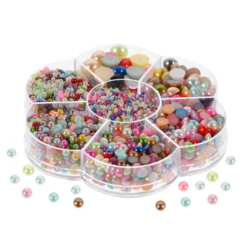 WOONEKY 1 Karton Halbperlen Flacher Rückseite für Basteln DIY Schmuck Kleidung Nagelkunst Dekorationen Bunte Abs Perlen für Haaraccessoires Hochzeit Kostümgestaltung WOONEKY 1 Karton Halbperlen Flacher Rückseite für Basteln DIY Schmuck Kleidung Nagelkunst Dekorationen Bunte Abs Perlen für Haaraccessoires Hochzeit Kostümgestaltung von WOONEKY
