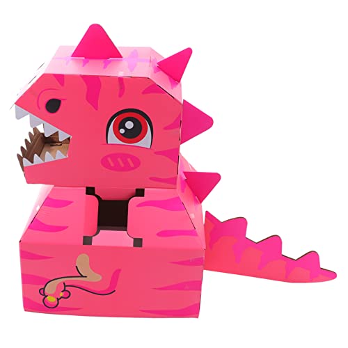 WOONEKY 1 Satz DIY Dinosaurier Pappbox Kreatives Tragbares Bastelspielzeug für Fördert die Vorstellungskraft und Handwerkliche Geschick Leicht und Stabil für Rollenspiele von WOONEKY