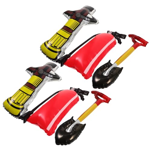 WOONEKY 1 Satz Feuerwehr Luftballons Teiliges mit Feuerlöscher und Schaufelballons für Feuerwehr Geburtstagsfeiern Aluminiumfolie Wiederverwendbar für Themenpartys Geeignet von WOONEKY
