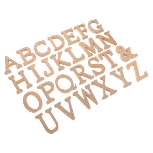 WOONEKY 1 Satz Holzbuchstaben für DIY Projekte Unlackierte Buchstaben für Kreative Raumdekoration Fotografie Requisiten und Bastelideen für Kinderzimmer und Mehr von WOONEKY